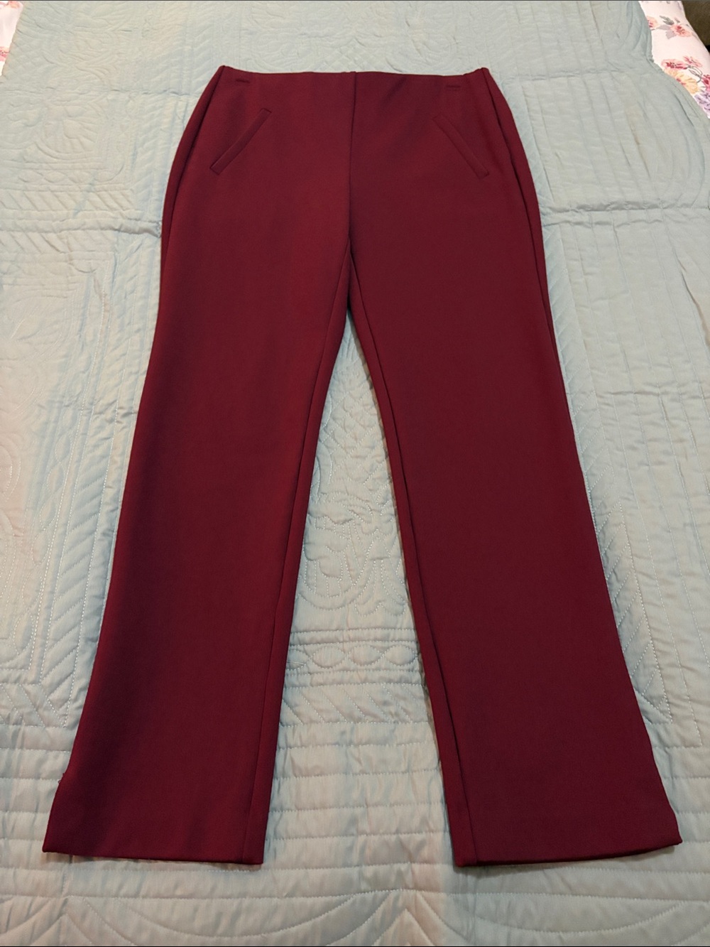 Chico's Deep Burgundy Straight-Leg Tailored Pants